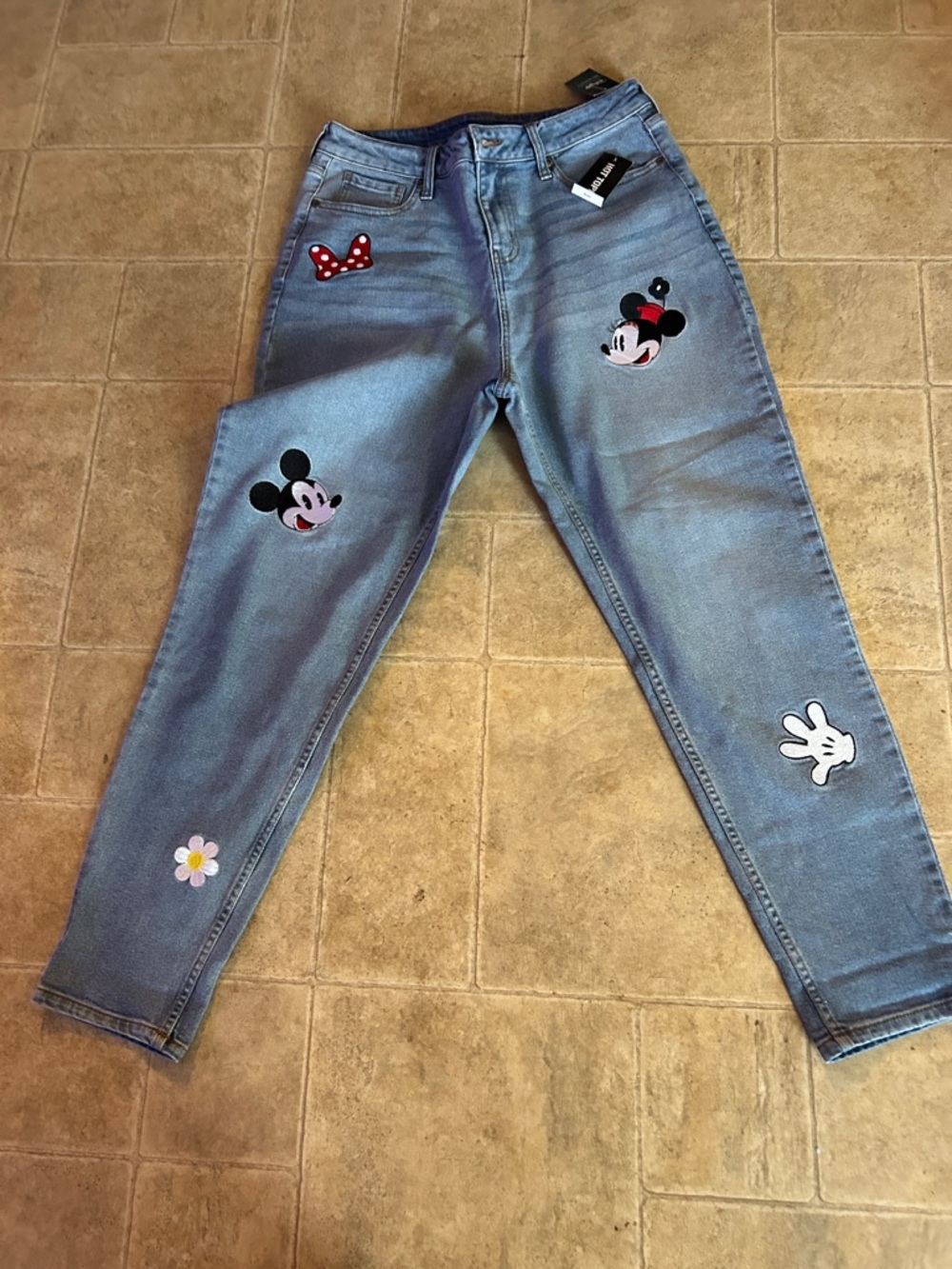 Disney Light Blue Mom Jeans  Mickey and Minnie - Picture 7 of 9